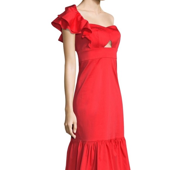 Rebecca Taylor ruffled cotton cutout peplum dress - Picture 3 of 8